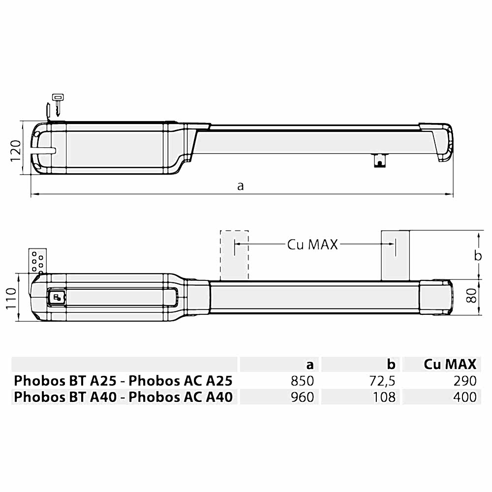BFT Phobos BT A25 Dairesel Kanatlı Kapı Motoru Kit